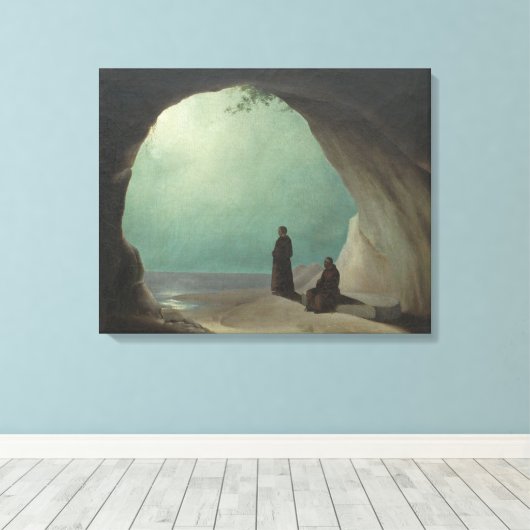 Monniken in een Grotto (door Carl Blechen) Canvas Afdruk (Insitu (Houten vloer))