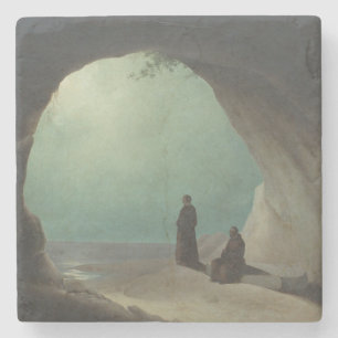 Monniken in een Grotto (door Carl Blechen) Stenen Onderzetter