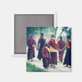 Monniken in Sarnath Magnet Magneet (Voorkant / Achterkant)