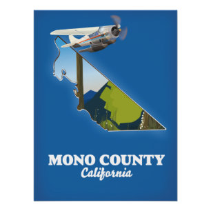 Mono County Californië kaart Perfect Poster