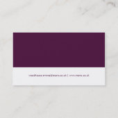 Mono Eggplant Purple & White Carte de visite (Dos)
