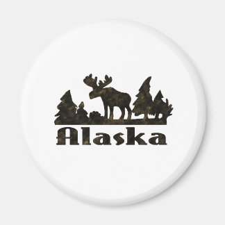 Mono gekleurde Alaskan Moose Scene Magneet