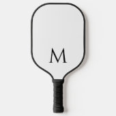 Mono gram Elegant Black & White Sjabloon Twee zijd Pickleball Paddle (Voorkant)