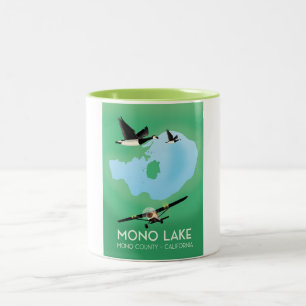 Mono Lake, Mono County, California-reisposter Tweekleurige Koffiemok