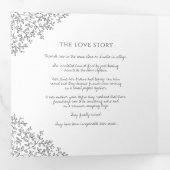 Mono monogram kunstverhaal toewijding bruiloft fot drieluik programma (Binnenzijde eerst)