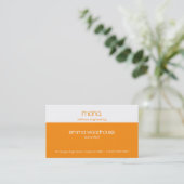 Mono Oranje en wit Visitekaartje (Staand voorkant)