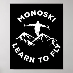 Mono-ski leren vliegen para-skiën adaptieve sporte poster