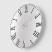 Monochrom Grey Metallic Grey Silver Roman Numbers Grote Klok (Hoek)