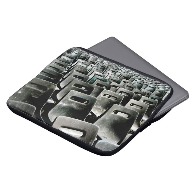 Monochromatic Gray Chairs Laptop Sleeve (Voorkant top)
