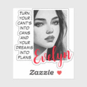 Monochromatic Portrait Pop Art Inspirational Name Sticker (Vel)