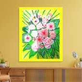 Monochromatic, Rosas, Dianthus caryophyllus,  Gerb Canvas Afdruk (Insitu (Woonkamer))