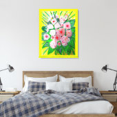 Monochromatic, Rosas, Dianthus caryophyllus,  Gerb Canvas Afdruk (Insitu (Slaapkamer))