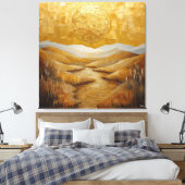 Monochromatisch Abstract landschap met zon Canvas Afdruk (Insitu (Slaapkamer))