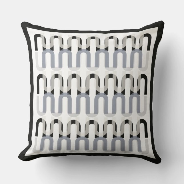 Monochromatisch art deco retro design kussen (Voorkant)