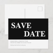 Monochromatisch - Bewaar de datum Aankondigingskaart (Voorkant / Achterkant)