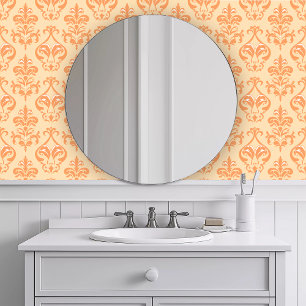 Monochromatisch decoratief Sinaasappel Behang