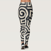 monochromatisch geometrisch doolhof leggings (Achterkant)