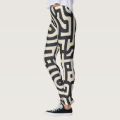 monochromatisch geometrisch doolhof leggings (Links)