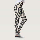 monochromatisch geometrisch doolhof leggings (Rechts)