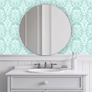 Monochromatisch Ingewikkeld Turquoise Behang