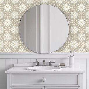 Monochromatisch Khaki Geometrisch Behang