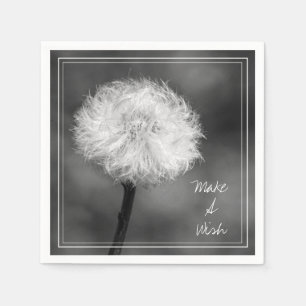 Monochromatisch Maak een Wens Paardenbloem Papier Servet