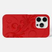 Monochromatisch rood wervelmonogram Case-Mate iPhone case (Achterkant (horizontaal))
