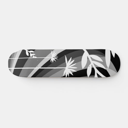 monochromatisch wit Plant Skateboard (Horizontaal)