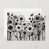 Monochromatische bloemensymfonie briefkaart (Voorkant / Achterkant)