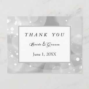 Monochromatische bokeh bedankt briefkaart