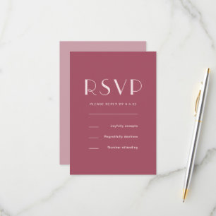 Monochromatische Bourgogne Roos Weddenschap RSVP Kaartje