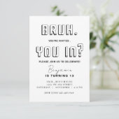 Monochromatische Bruh Verjaardag Bruh Het is mijn Kaart (Staand voorkant)