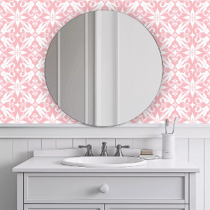 Monochromatische geometrische roze behang