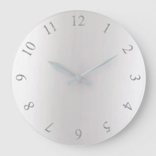 Monochromatische Glitter Grey Silver US-nummers Grote Klok