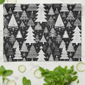 monochromatische kerst theedoek (Gevouwen)