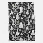 monochromatische kerst theedoek (Verticaal)