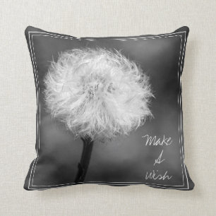 Monochromatische maak een Wish Dandelion Sierkusse Kussen