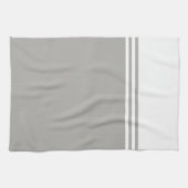 Monochromatische moderne witte en grijze theedoek (Horizontaal)