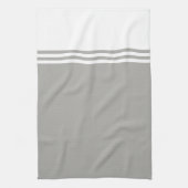 Monochromatische moderne witte en grijze theedoek (Verticaal)