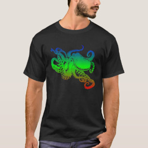 monochromatische octopus t-shirt