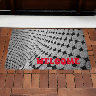 Monochromatische optische illusie Zwart wit Welkom Deurmat
