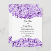 Monochromatische Paarse uitnodiging tot bruiloft (Voorkant / Achterkant)