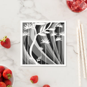 Monochromatische Plant afdrukken Servet