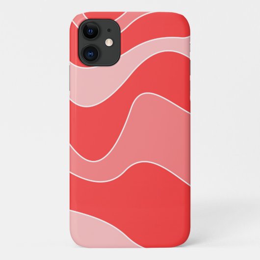 Monochromatische Red Waves iPhone Case (Achterkant)