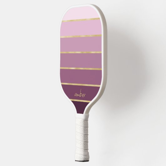 Monochromatische roze gradiënt | Gold Personalizat Pickleball Paddle (Links)