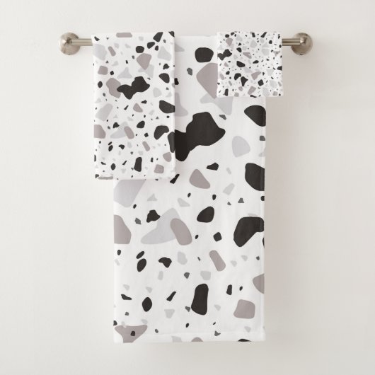Monochromatische Terrazzo Patroon Bad Handdoek (Insitu)