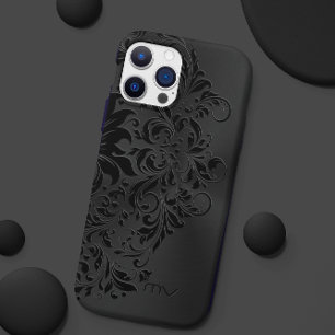 Monochromatische thema Metallic Zwart & Black Swir iPhone 16 Pro Hoesje