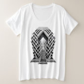 Monochromatische trappen: Obelisk van contrasten Grote Maat T-shirt (Design voorkant)