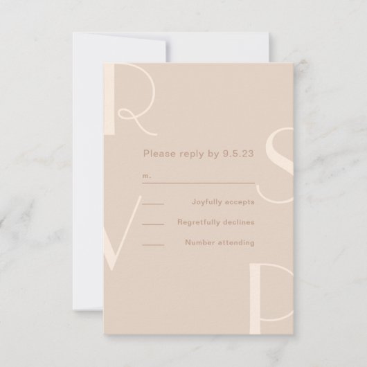 Monochromatische Type Beige Rsvp (Voorkant)