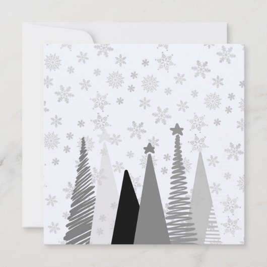 Monochromatische winter witte kerst kaart (Voorkant)